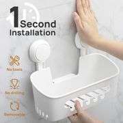 LEVERLOC Shower Caddy Suction Cup Set Shower Shelf
