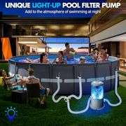 KimPump 1000 GPH Light-Up Pool Filter Pump for Above Ground Pools | Built-in Blue LED Light, Transparent Housing for Real-Time Water Circulation & Fil