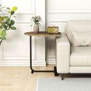 C Shaped End Table, Modern C Shaped Side Table for Sofa and Bedside, Wood C Table End Table Small Couch Side Tables That Slide Under, C Table for Bedr