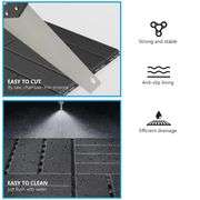 Mychoiii 9 Pack Plastic Interlocking Deck Tiles, 12"x12" Patio Deck Tiles, Waterproof Outdoor Flooring All Weather Use, Dark Grey