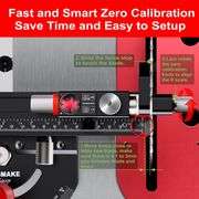 GOINGMAKE Table Saw Miter Gauge with Micro Adjustable Flip Stop and Extendable Fence and Quick Angle Stop for Table Saw Band Saw Router Table Fit 3/8