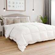Full Size, White Alternative Down Comforter - Warm, Lightweight, Luxury, & Breathable Hotel Quality Bedding Set - All Season Fluffy & Cozy Oversized C