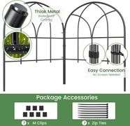 Garden Fence, Arched Rust-Proof No-Dig Fence Garden Fence Border, Garden Fence Animal Barrier for Rabbits Dogs, Outdoor Decoration for Yard and Patio