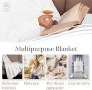 Threadmill Luxury Cotton Blanket for King Size Bed | All-Seasons Breathable Oeko TEX 100% Cotton King Size Blanket | Cozy Soft Thermal fits California