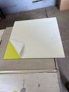 Box of peel and stick vinyl 18" by 18" square opal white flooring tiles (36 sq. Ft. Per box)