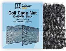 Practice Golf Cage Net, Black - Durable Design, Versatile for Golf, Baseball, Hockey - Weather-Treated, Bonus Rope Included