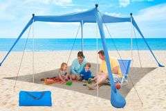 Beach Canopy YENGIAM Beach Tent Pop Up Shade Portable Sun Shelter Extra Windproof Rope Stable Sun Protection with Carry Bag Easy Set Up for Family Out