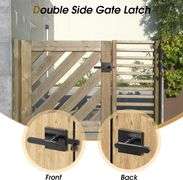 Aglehome Double Side Gate Latch, Heavy Duty Gate Latch for Wooden Fence, Black Fence Gate Latch with Handles, Heavy Duty Gate Latch for Wooden Gates,