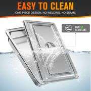 4 Pack Hotel Pan with Lid 3.7" Deep Steam Table Pan 20.8" L x 13" W Commercial Stainless Steel Pan