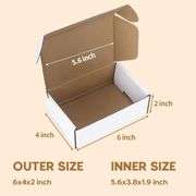 PHAREGE 6x4x2 inch Shipping Boxes Bulk 25 Pack White, Tab Lock Tuck Top Mailer Boxes for Packaging Small Business, Small Cardboard Gift Boxes for Wrap