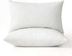 MIULEE 12x20 Pillow Inserts, Pack of 2 Feather Throw Pillow Inserts, Decorative Fluffy Cotton Fabric for Living Room Sofa Bed