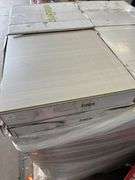 Box of peel and stick vinyl 18" by 18" square opal white flooring tiles (36 sq. Ft. Per box)