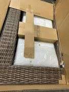 Brown Wicker Loveseat Missing Cushion Covers