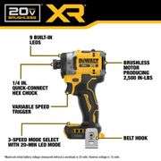 20V MAX XR Cordless Impact Driver (Tool Only)