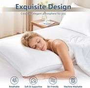 CozyLux Pillows Queen Size Set of 4, Hotel Quality Bed Pillows for Sleeping 4 Pack, Cooling Pillows for Side Back and Stomach Sleepers, Down Alternati