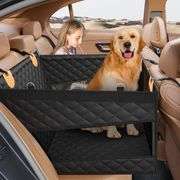 PETICON Dog Car Seat Covers, Waterproof Scratchproof Pet Bench Seat Covers and Large Dog Car Seat, Back Seat Extender for Cars, Trucks and SUVs