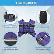 ZELUS Weighted Vest, 8 lb 12 lb 16 lb 20 lb Adjustable Weight Vest for Men and Women, Body Weight Vest with Reflective Stripe & Armband Pouch for Home