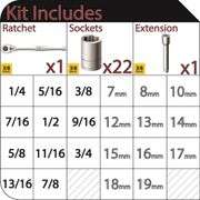 Husky 3/8 in. Drive Ratchet SAE/Metric Standard Socket Set (24-Piece)