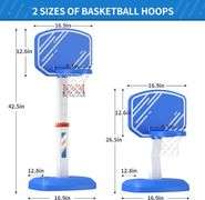 HYES Toddler Basketball Hoop Indoor Outdoor for Toddlers 1-3, Adjustable Kids Basketball Hoop with 4 Balls/2 Nets, Mini Basketball Goal Sports Toys Ch