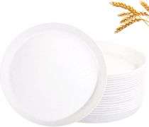 Ejonirinjonir 18pcs White Wheat Straw Dinner Plates, Lightweight, Unbreakable, Deep, Modern Style, All Occasion, 10.24 Inch, Solid Color, Reusable, Di