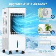 Portable Air Conditioners, Evaporative Air Cooler, 3-Side Air Intake Portable AC Unit w/ 8L Larger Water Tank, 3 Speeds, 60 Oscillation,7.5H Timer, Sw