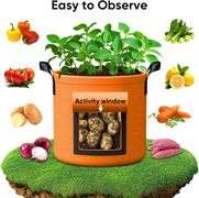 10 Gallon Potato Grow Bags - 6 Pack 350g Heavy Duty Thick Aeration Nonwoven Fabric Pots with Handles, Potatoes Grow Bags 10 Gal with Flap, Garden Bags