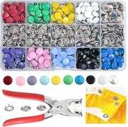 GTAAOY 800PCS Metal Snaps Buttons with Fastener Pliers Press Tool Kit Perfect for DIY Crafts Clothes Hats and Sewing, Snap Button Fasteners Kit for Cl