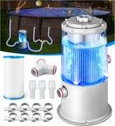 KimPump 1000 GPH Light-Up Pool Filter Pump for Above Ground Pools | Built-in Blue LED Light, Transparent Housing for Real-Time Water Circulation & Fil