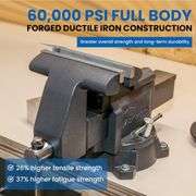 Forward CR40A 4.5 Inch Bench Vise Heavy Duty Vice with Anvil and 210 Degrees Swivel Base (4 1/2")