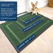 OLANLY Front Door Mat Indoor Outdoor Entrance, Waterproof All-Season, All-Weather Doormat, Sturdy Natural Rubber, Fade Resistant, Low Profile, Easy Cl