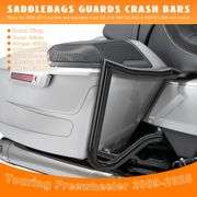 Eumti Saddlebag Guards Tip-Over Crash Bars Rails Rear Saddle Bag Support Bracket Protection Kit for Harley Touring Street Glide Road Glide Road King E