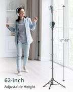 Sensyne 62" Phone Tripod & Selfie Stick, Extendable Cell Phone Tripod Stand with Wireless Remote and Phone Holder, Compatible with iPhone Android Phon