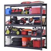 5-Tier Industrial Duty Steel Freestanding Garage Storage Shelving Unit in Black (90 in. W x 90 in. H x 24 in. D)