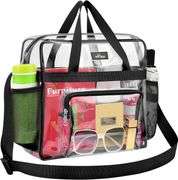 MAY TREE Clear Bag for Stadium Events 12 6 12 Clear Tote Lunch Bag with Reinforced Straps for Work and Sporting Events