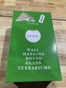 Pack of 6 Glass Planters Wall Hanging Planters Round Glass Plant Pots Hanging Air Plant Pots Flower Vase Air Plant Terrariums Wall Hanging Plant Conta