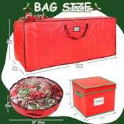 Falflor 4PCS Christmas Tree Storage Bag & Christmas Ornament Bag Sets Waterproof Xmas Ornament Storage Bag Red