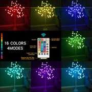 IJG Rose Tree Light 4FT 48 LED Color Changing Lighted Tree with Remote, RGB Rose Flower Lamp for Indoor Outdoor Home Valentines Day Gift Wedding Decor