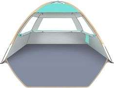 Gorich Beach Tent Sun Shelter for 3/4-5/6-7/8-10 Person with UPF 50 UV Protection, Lightweight & Easy Setup Beach Shade Canopy, Portable Beach Shade T