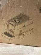 Fully Enclosed XXL Stainless Steel Litter Box with Lid, 8 Deep Pan, Large Stainless Steel Cat Litter Box for Big Cat with Scoop, Step Board, Mat, Brus