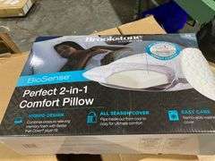 Brookstone Perfect 2-In-1 Comfort Pillow - White - Standard
