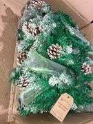 Nvzi 6.5 FT Artificial Christmas Garland, Pine Cones, for Front Door Home Office Christmas Decorations, C