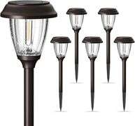 XMCOSY+ Solar Outdoor Pathway Lights - 6 Pack Solar Garden Lights Outdoor Waterproof, Auto On/Off 10/25 Lumen Solar LED Outdoor Lights Warm White, Sol