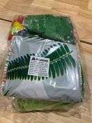 Auihiay 124PCS Tiki Bar Hut Kit, Portable Outdoor Tiki Bar Decor with Grass Table Skirt, Tablecloth, Flower Garland, and LED Lights for Hawaiian Luau