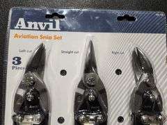 Anvil Straight, Left, and Right Cut Aviation Snip Set (3-Piece)