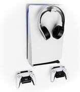 ADZ PS5 Wall Mount Kit with Controller Holders Compatible with Slim, Disc and Digital Versions