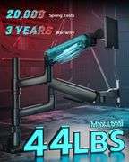 ARES WING Vertical Dual Monitor Mount for 17-49 Inch Ultrawide Heavy Duty Curved Screen Stacking, Computer Monitor Arm Desk Mount with USB, Gas Spring