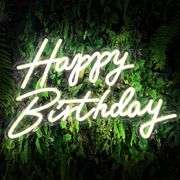 Happy Birthday Sign, Neon Signs Large Size 22.5x14inch Light Up Led Signs for Backdrop with Dimmer Switch 10 Adjustable Brightness Reusable Happy Birt