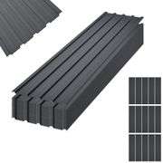 16.77 in. X 73.23 in. Black Galvanized Metal Roof Panels Hardware Roofing Sheets (15-Pieces)