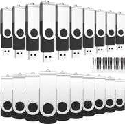 ABLAZE USB Stick 128MB 100 Pack, USB 2.0 Flash Drive 128MB with Lanyards Swivel Thumb Drives Bulk Memory Stick 100PCS (Black)