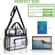 MAY TREE Clear Bag for Stadium Events 12 6 12 Clear Tote Lunch Bag with Reinforced Straps for Work and Sporting Events